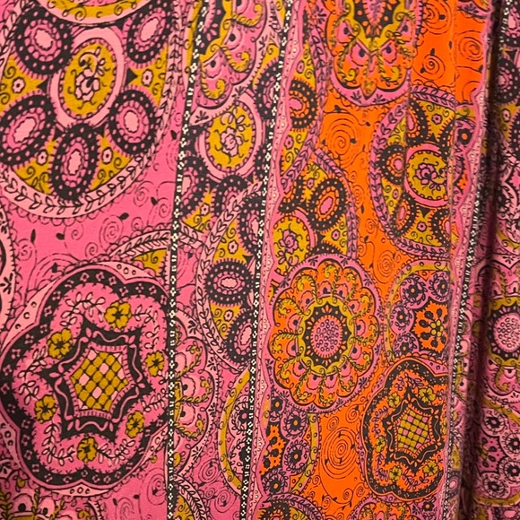 Maeve Pink Combo Knit Midi Dress Pink & Orange Floral Size XL (16) - Picture 6 of 11